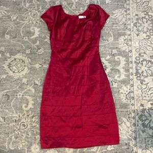 Red silk dress